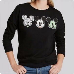 Disney Women's Black Sweatshirt with Mickey Designs